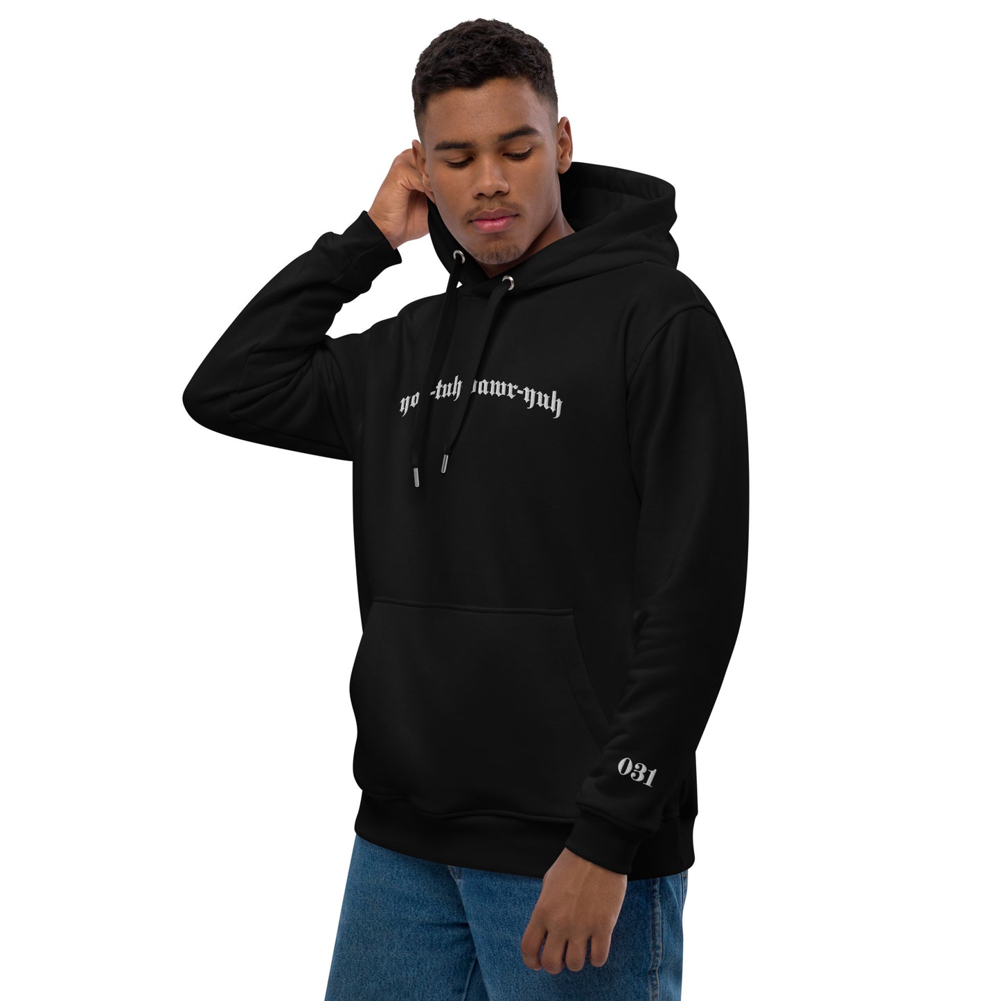 YŒ-TUH-BAWR-YUH 031 - Embroidered Premium eco hoodie