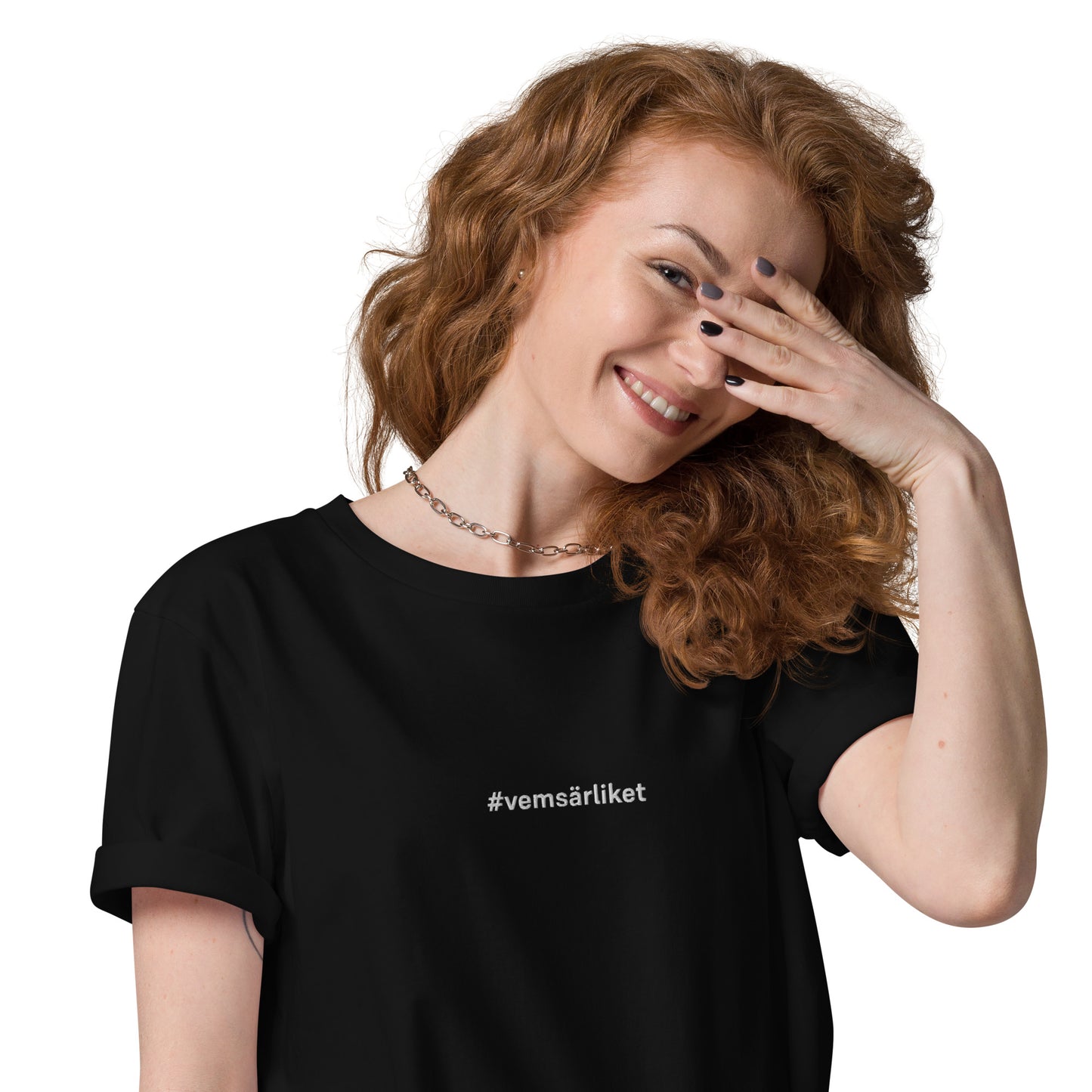 #vemsärliket - Embroidered Unisex organic cotton t-shirt