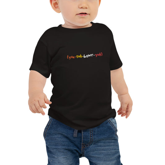 [yœ-tuh-bawr-yuh] - Embroidered Baby Jersey Short Sleeve Tee